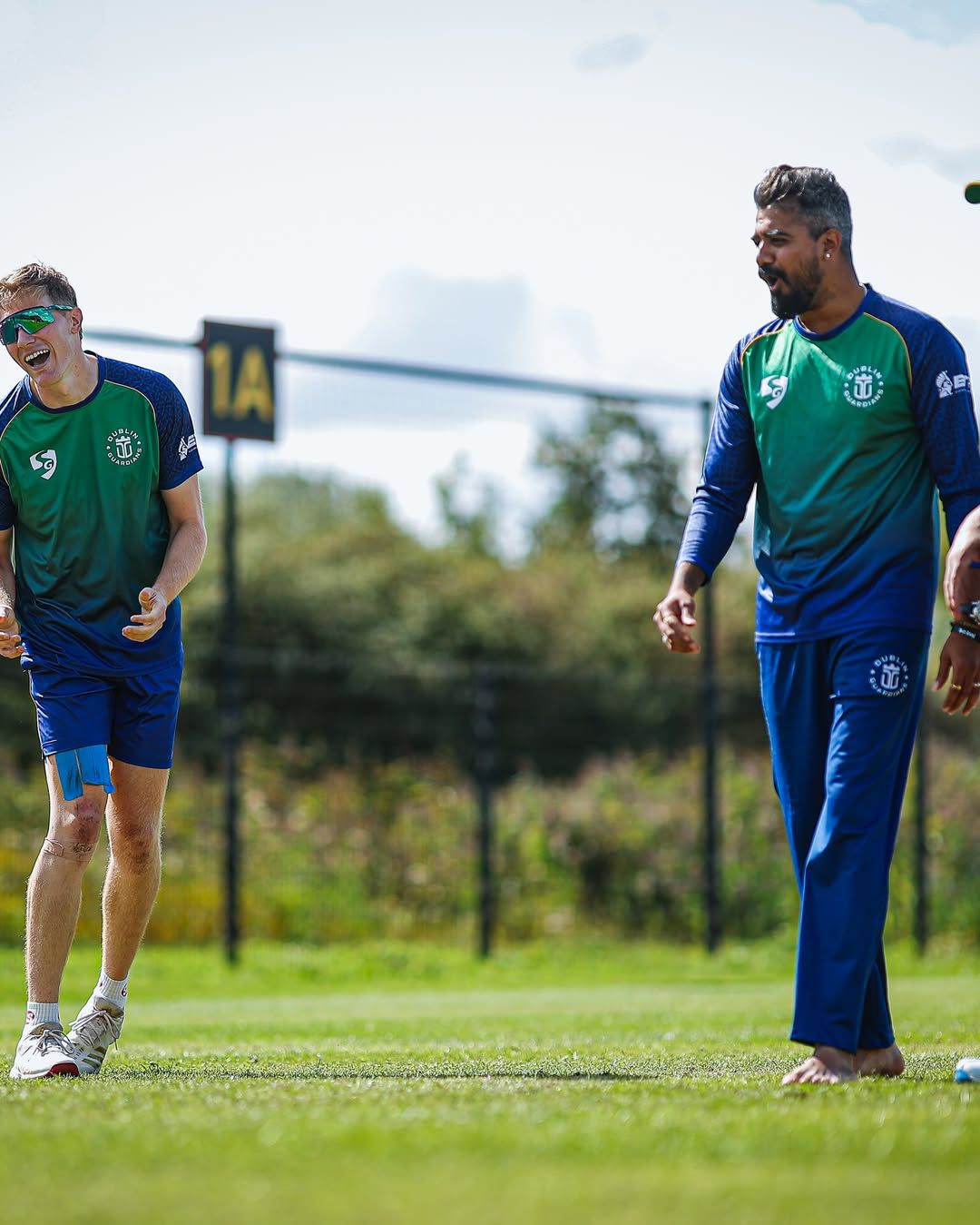 Kartik Achappa walking the outfield at the European T20 Premier League